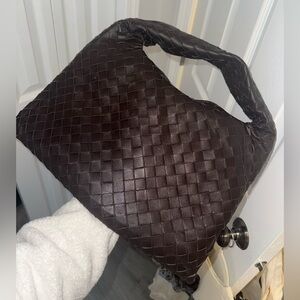 Chocolate brown woven bag